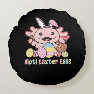 Alotl Ostereier Axolotl Ostern mit Puppe Rundes Kissen