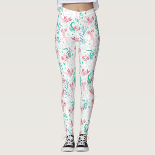 Alotta Axolotls Rose Leggings blancs
