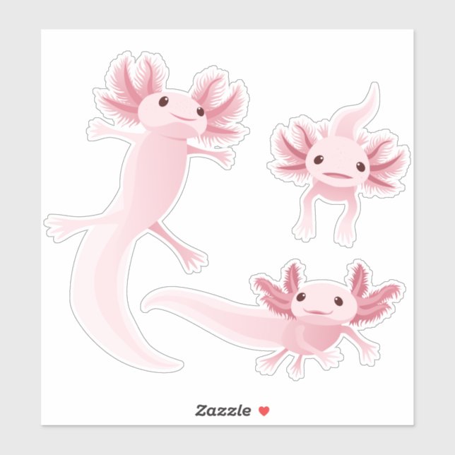 Alotta Pink Axolotls 3 Sticker Set (Blatt)
