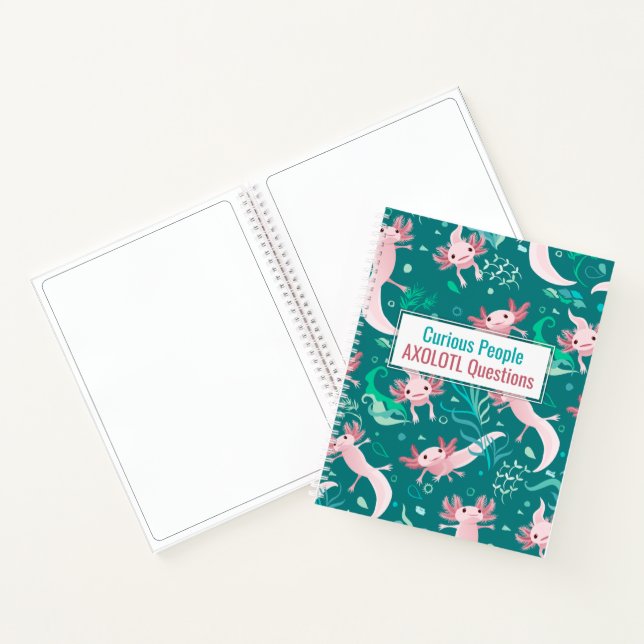 Alotta Pink Axolotls auf Aquamarinem Notebook Notizbuch (Innenseite)