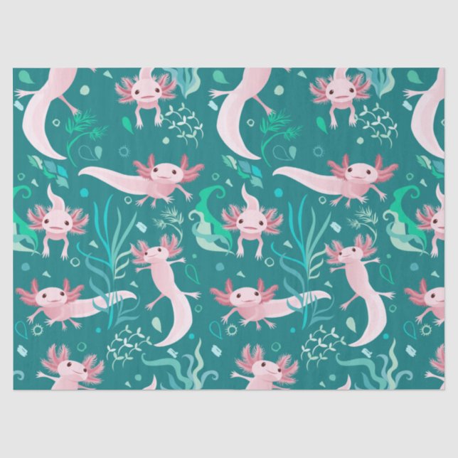 Alotta Pink Axolotls für Aquamarines Gewebe Seidenpapier (Vorderseite)