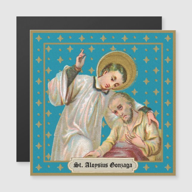 Aloysius Gonzaga & Plague Victim (M 006) Magnetkarte (Vorne/Hinten)
