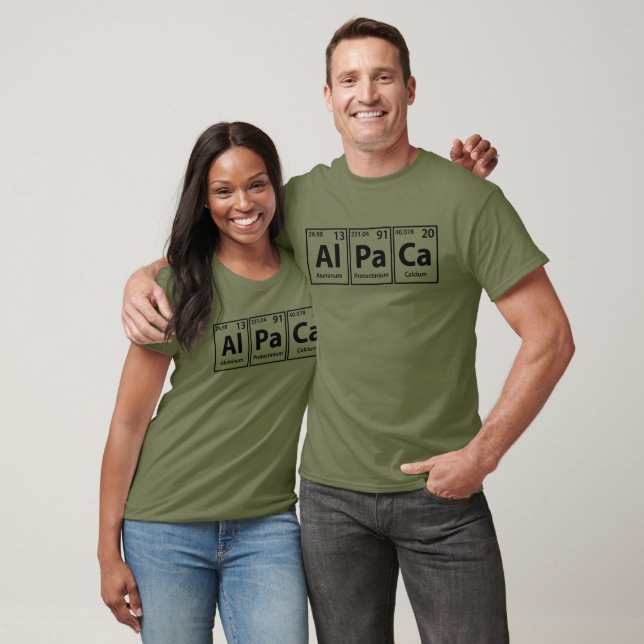 Alpaca (Al-Pa-Ca) Periodische Elementschreibweise T-Shirt (Unisex)