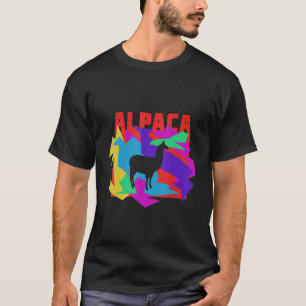 Alpaca Animal Mosaik Puzzle T-Shirt