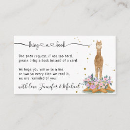 Alpaca Baby Shower Party Bring a book Begleitkarte