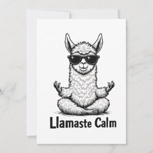 Alpaca Bleibe Calm Llamaste Lama Yoga Funny Einladung