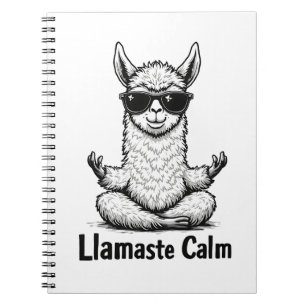 Alpaca Bleibe Calm Llamaste Lama Yoga Funny Notizblock