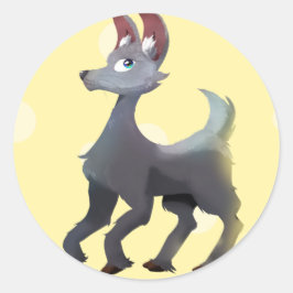 Alpaca Bunny - Ultimate Gray/IlluminHering Runder Aufkleber