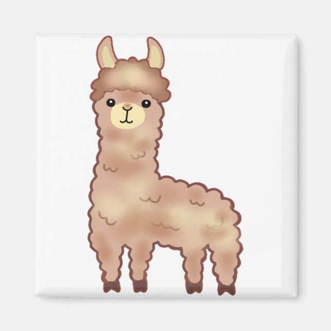 Alpaca-Cartoon Magnet (Vorne)