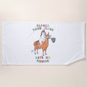 Alpaca Deine Taschen Lasse Go Angeln Einhorn Strandtuch