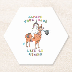 Alpaca Deine Taschen Lasse Go Angeln Einhorn Untersetzer