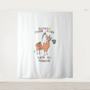 Alpaca Deine Taschen Lasse Go Angeln Einhorn Wandteppich