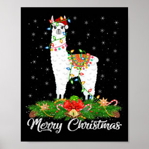 Alpaca Frische Pasta machen Weihnachtsmannmütze Al Poster