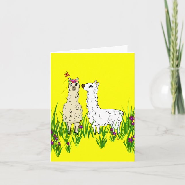 Alpaca im Bereich der Blume Karte (Vorderseite)