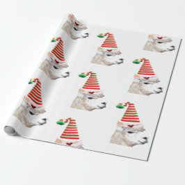 Alpaca in der Weihnachtsmannmütze Weihnachtswrappi Geschenkpapier