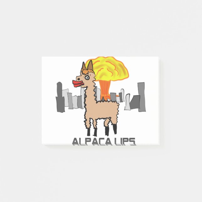Alpaca Lips Apokalypse Post-it Klebezettel (Vorderseite)