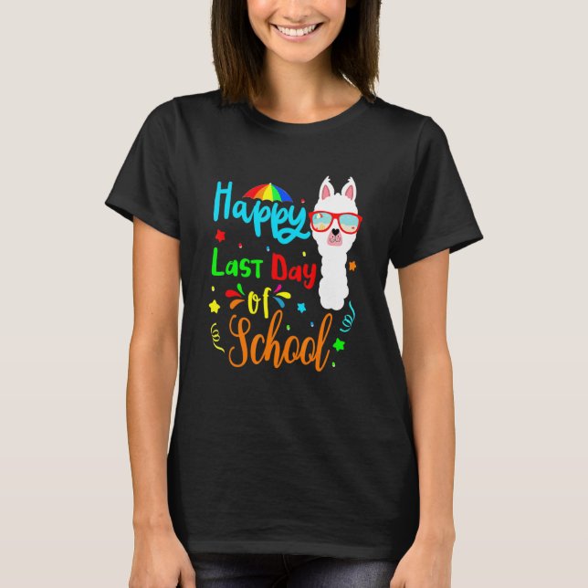 Alpaca Llama mit Sonnenbrille glücklich letzten Ta T-Shirt (Vorderseite)