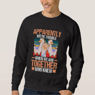 Alpaca Llama Peruvian Anscheinend sind wir Trouble Sweatshirt