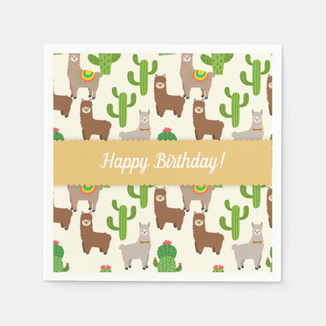 Alpaca/Llama Serviette (Vorderseite)