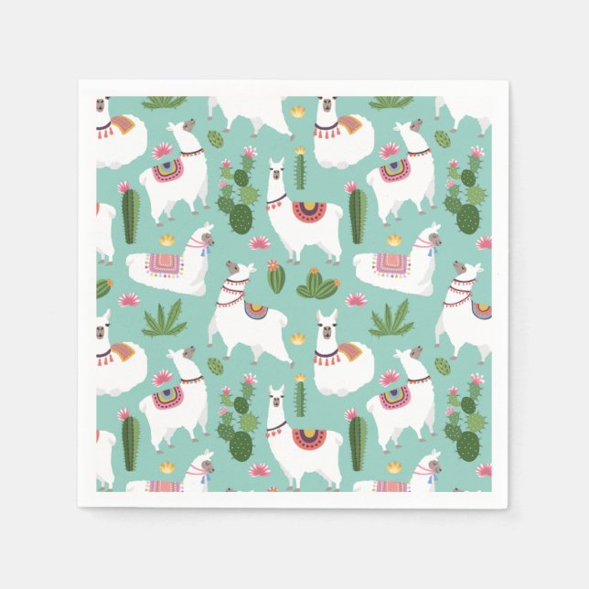 Alpaca/Llama Serviette (Vorderseite)