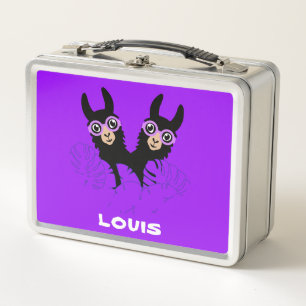 Alpaca llama Twins Birthday Metall Brotdose
