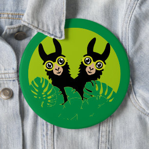 Alpaca llama Twins Button