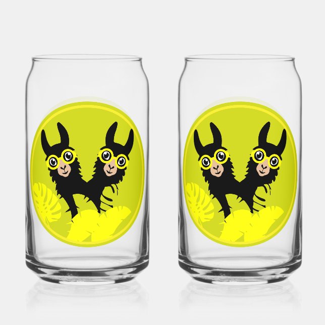 Alpaca llama Twins Dosenglas (Vorderseite)