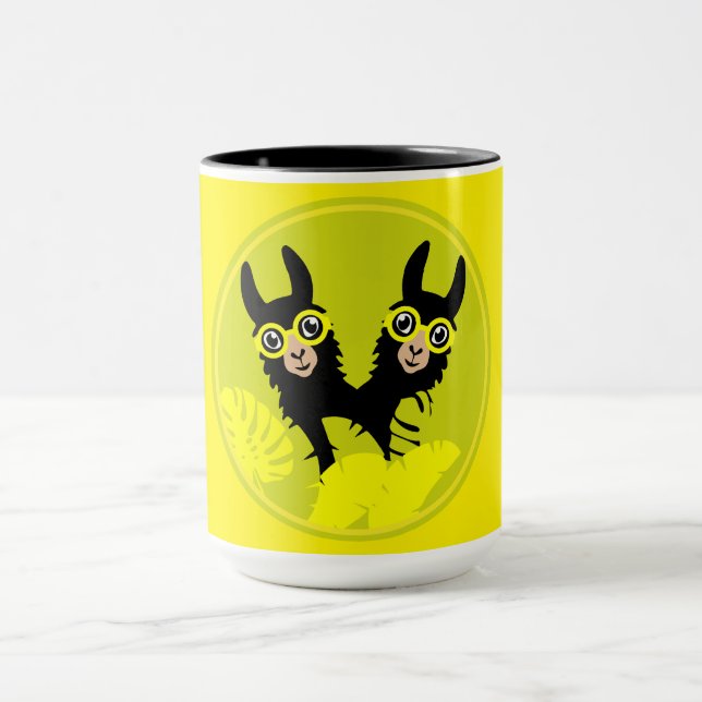 Alpaca llama Twins Tasse (Zentrum)