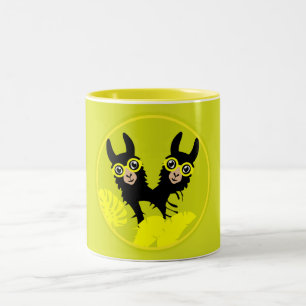 Alpaca llama Twins Zweifarbige Tasse