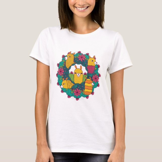 Alpaca Mandala T-Shirt (Vorderseite)