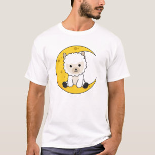 Alpaca Moon Gute Nacht billige Zahl süße Tiere T-Shirt