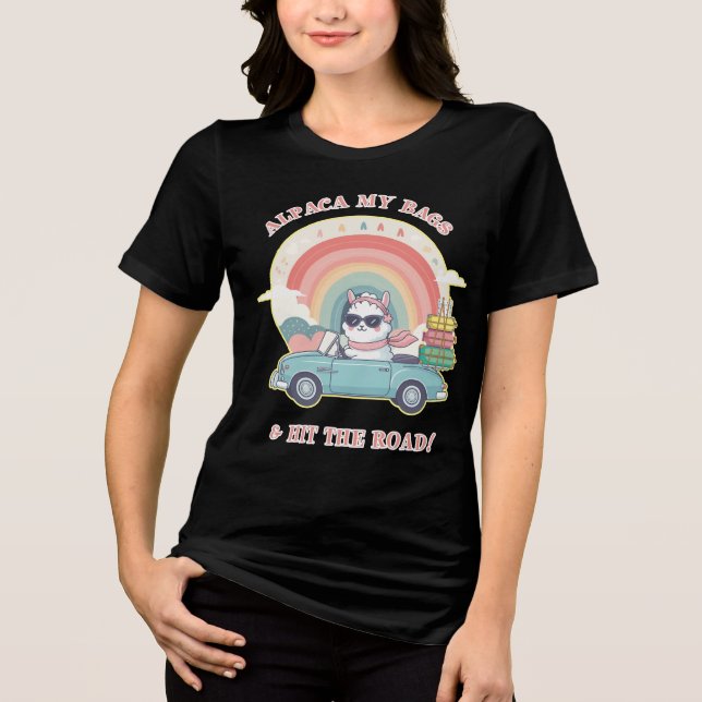 Alpaca My Bags and Hit the Road! Tri-Blend Shirt (Vorderseite)