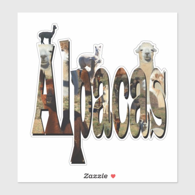 Alpaca-Name mit Alpacas, Aufkleber (Blatt)