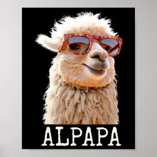 Alpaca Papa Alpapa Lama Daddy Niedlich Alpaca Vate Poster