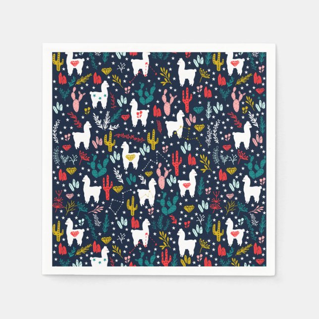 Alpaca Paper Napkin Serviette (Vorderseite)
