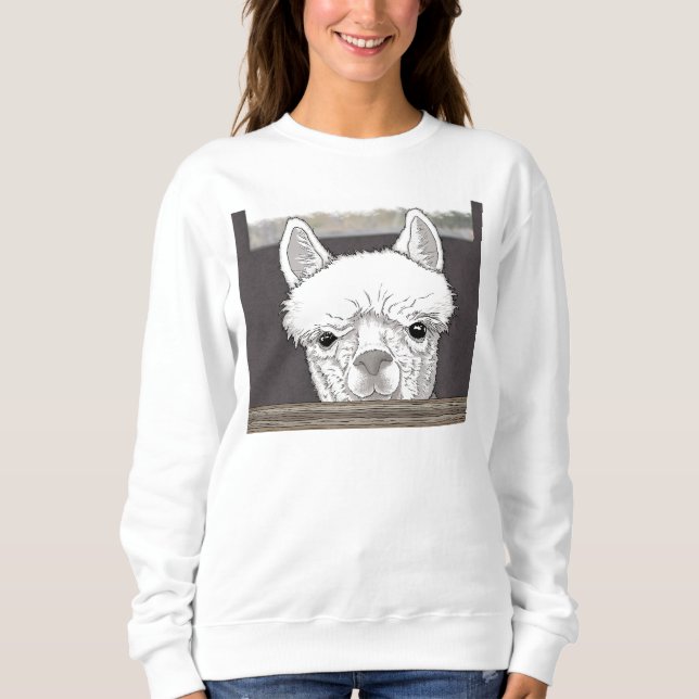 Alpaca Portrait Sweatshirt (Vorderseite)
