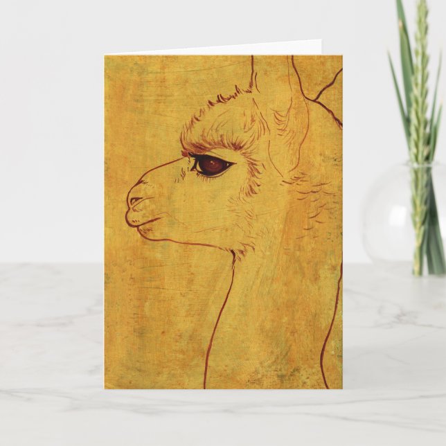 Alpaca Profil Grußkarte Karte (Vorderseite)