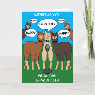 Alpaca Pun Alpacapella Bonne carte d'anniversaire