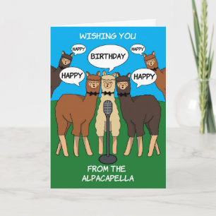Alpaca Pun Alpacapella Bonne carte d'anniversaire