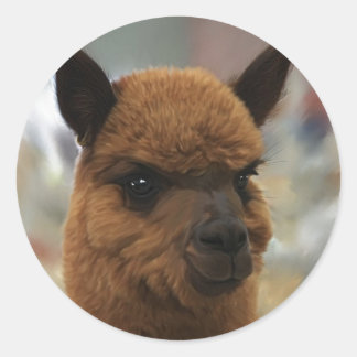 Alpaca Runder Aufkleber