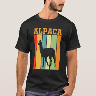 Alpaca-Schatten-Silhouette in Retro-Farben T-Shirt
