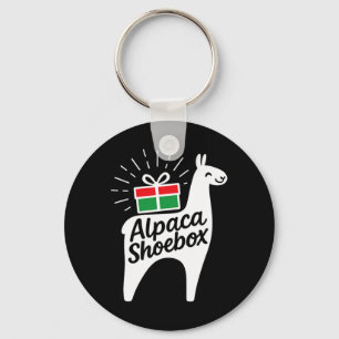 Alpaca Shoebox Weihnachtskind geben Schlüsselanhänger