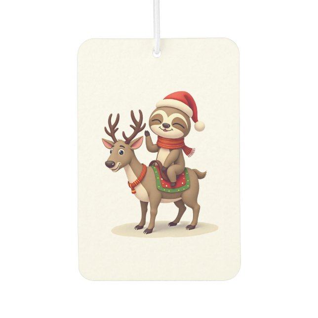 Alpaca Sloth Christmas (1) Autolufterfrischer (Vorderseite)