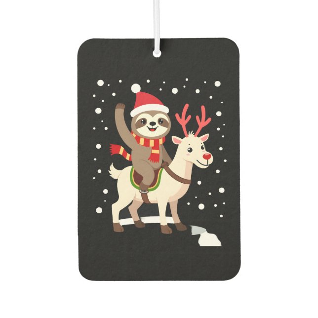 Alpaca Sloth Christmas (1) Autolufterfrischer (Vorderseite)