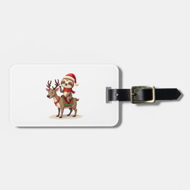 Alpaca Sloth Christmas (1) Gepäckanhänger (Vorderseite horizontal)
