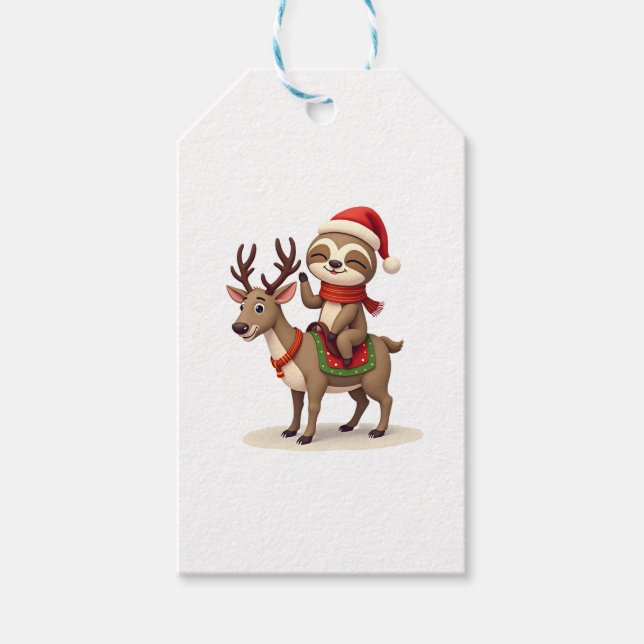 Alpaca Sloth Christmas (1) Geschenkanhänger (Vorderseite)