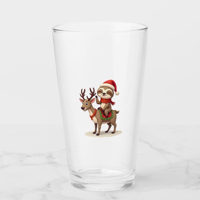 Alpaca Sloth Christmas (1) Glas (Vorderseite)