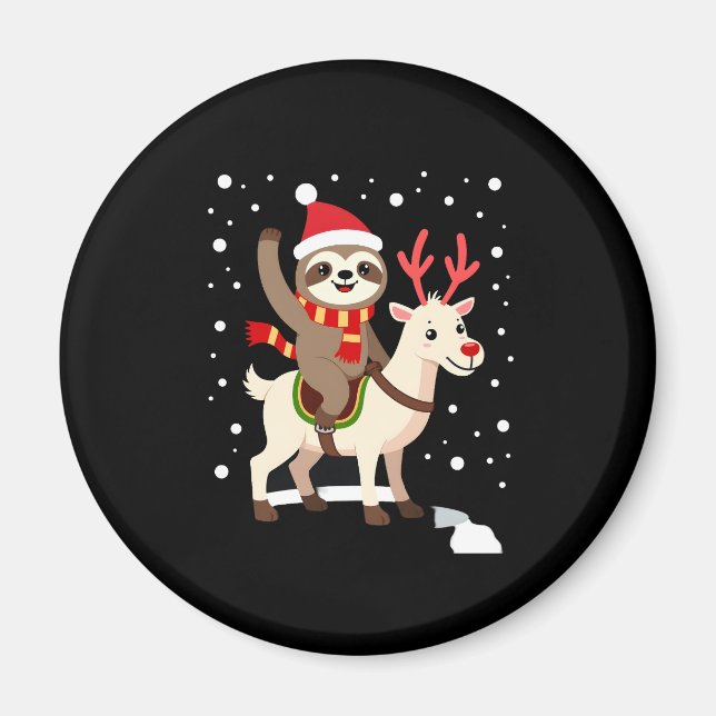 Alpaca Sloth Christmas (1) Magnet (Vorne)