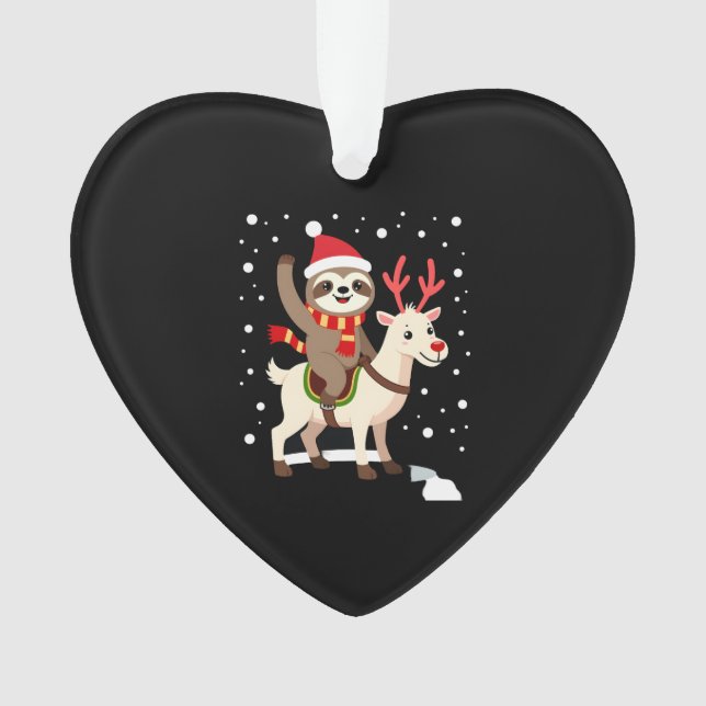 Alpaca Sloth Christmas (1) Ornament (Vorderseite)