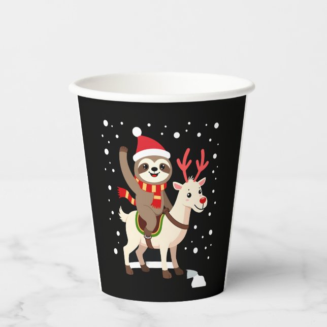 Alpaca Sloth Christmas (1) Pappbecher (Vorderseite)
